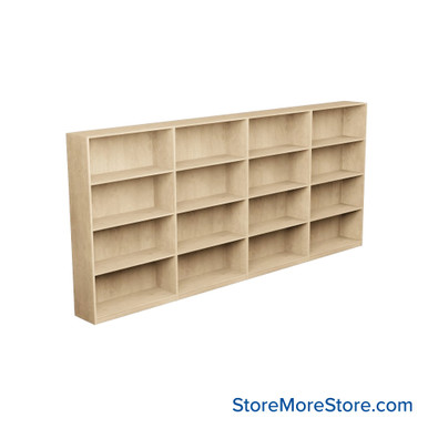 Laminate Bookshelf, 145" W x 24" D x 60" H, Double-Sided Shelving, Without Casters SMS-08-V24-H11-6024-4