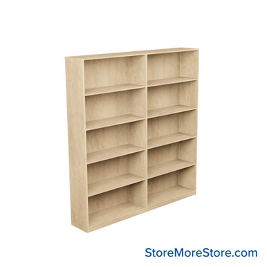 Laminate Bookshelf, 73" W x 24" D x 72" H, Double-Sided Shelving, Without Casters SMS-08-V24-H11-7224-2