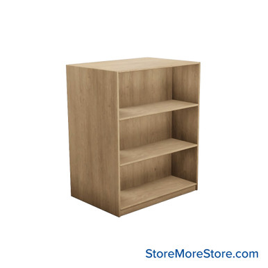 Laminate Bookshelf, 37" W x 24" D x 42" H, Double-Sided Shelving, Without Casters SMS-08-V24-H11-4224