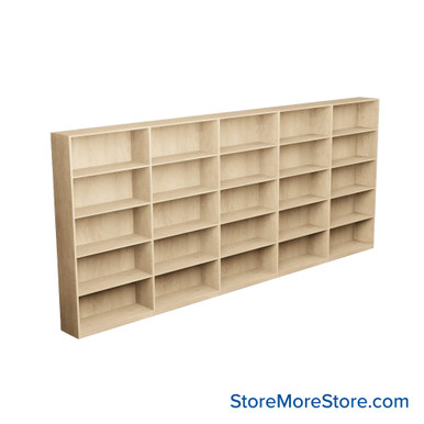 Laminate Bookshelf, 181" W x 20" D x 72" H, Double-Sided Shelving, Without Casters SMS-08-V24-H11-7220-5