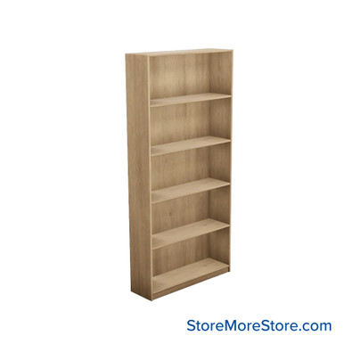 Laminate Bookshelf, 37" W x 12" D x 72" H, Single-Sided Shelving, Without Casters SMS-08-V24-H11-7212