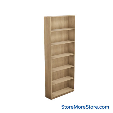 Laminate Bookshelf, 37" W x 12" D x 84" H, Single-Sided Shelving, Without Casters SMS-08-V24-H11-8412