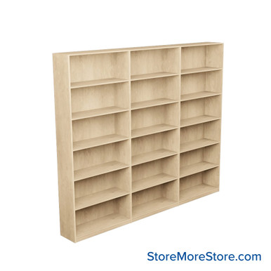 Laminate Bookshelf, 109" W x 10" D x 84" H, Single-Sided Shelving, Without Casters SMS-08-V24-H11-8410-3