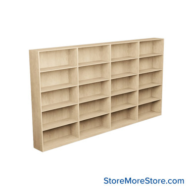 Laminate Bookshelf, 145" W x 12" D x 72" H, Single-Sided Shelving, Without Casters SMS-08-V24-H11-7212-4