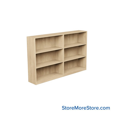 Laminate Bookshelf, 73" W x 12" D x 42" H, Single-Sided Shelving, Without Casters SMS-08-V24-H11-4212-2