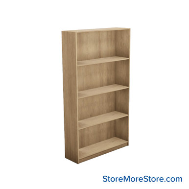Laminate Bookshelf, 37" W x 10" D x 60" H, Single-Sided Shelving, Without Casters SMS-08-V24-H11-6010