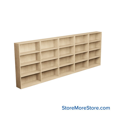 Laminate Bookshelf, 181" W x 10" D x 60" H, Single-Sided Shelving, Without Casters SMS-08-V24-H11-6010-5