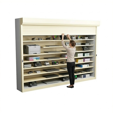 Roll Down Security Door Shutters, 132" W x 124" H, 126 - 131.99" Width Range, Front Mount