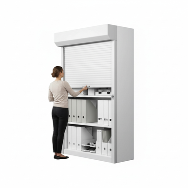 Roll Down Security Door Shutters, 48" W x 100" H, 42 - 47.99" Width Range, Front Mount