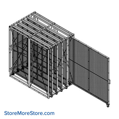 Pull-out Art Storage Rack 62''W x 61''D x 106''H - 5-PanelArt-61106 SMS-08-V74-5-PanelArt-61106