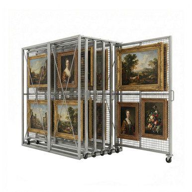 Pull-out Art Storage Rack, 62'' W x 61" D x 84" H