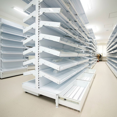RX Pharmacy FIFO Shelving, 37.25" W x 35.5" D, Double Sided