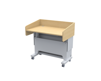 ADA-Compliant Height-Adjustable Instructor Podium with Rack Bays