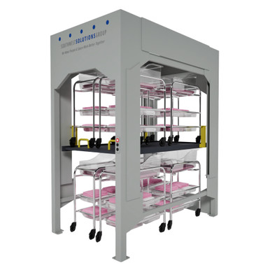 Two-High Universal Storage Lift for Cribs, Wheelchairs & Medical Carts SMS-09-V01-SSG-ULCS
