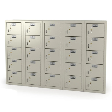 25 Door Cell Phone Locker with Label Holders and Locks - Beige SMS-02-V158-CPL243125-Beige