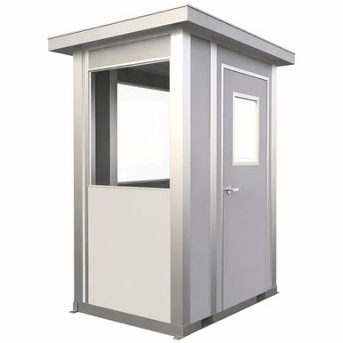 4x6 Modular Security Booth Prefabricated Guard Booth for Traffic Lane Access Control and Site Monitoring SMS-10-V129-XPEXT40406