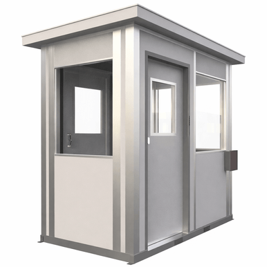5x8 Modular Security Booth Prefabricated Guard Booth for Dual Lane Traffic Control and Security Screening SMS-10-V129-XPEXT40508S2