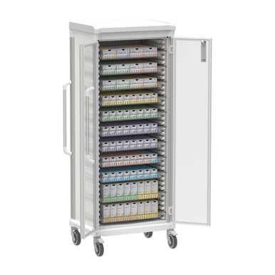 Apollo Wide Glass Door Clearview Suture Cart 72.4 Inch SMS-04-V59-BDL-APL4E-GD-SUT3