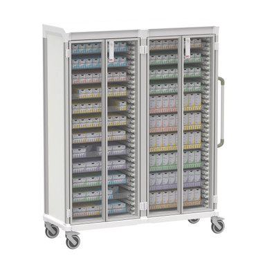 Apollo Double Wide Glass Door Clearview Suture Cart 72.4 Inch SMS-04-V59-BDL-APL4EE-GD-SUT4