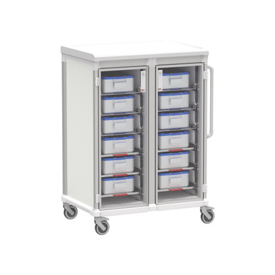 Apollo Double Narrow Glass Door Sterile Core Cart 57.6 Inch SMS-04-V59-BDL-APL3UU-GD-SPD1