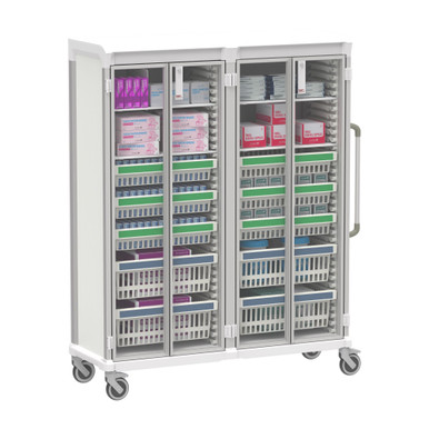 Apollo Double Wide Glass Door General Supply Cart 72.4 Inch SMS-04-V59-BDL-APL4EE-GD-GNRL3