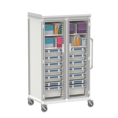Apollo Double Narrow Glass Door General Supply Cart 72.4 Inch SMS-04-V59-BDL-APL4UU-GD-GNRL4
