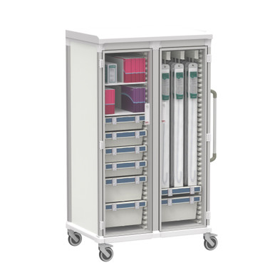 Apollo Double Narrow Glass Door Catheter and Supply Cart 72.4 Inch SMS-04-V59-BDL-APL4UU-GD-CATH3