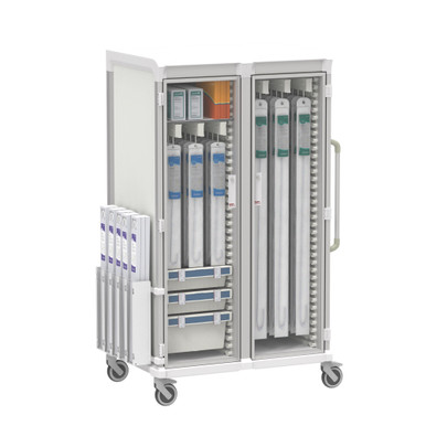 Apollo Double Narrow Glass Door Multi Length Catheter Cart 72.4 Inch SMS-04-V59-BDL-APL4UU-GD-CATH4