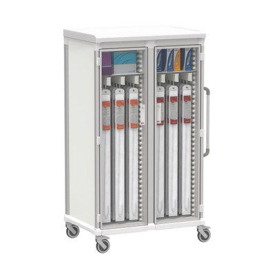 Apollo Double Narrow Glass Door Shelf and Catheter Cart 72.4 Inch SMS-04-V59-BDL-APL4UU-GD-CATH5
