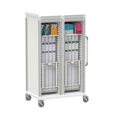 Apollo Double Narrow Tambour Door Shelf and Catheter Basket Cart 72.4 Inch SMS-04-V59-BDL-APL4UU-TD-CATH7
