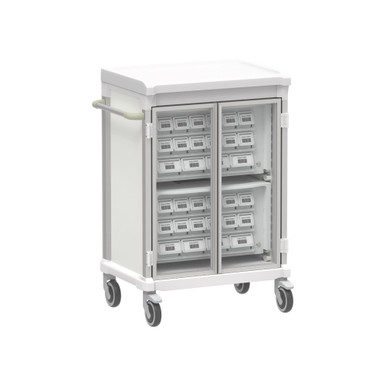 Apollo Wide Glass Door Medication Storage Cart 43 Inch SMS-04-V59-BDL-APL2E-GD-MED1