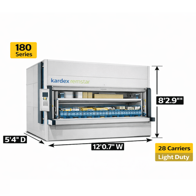 Kardex Megamat 650 Vertical Carousel Modules (VCM) 10' 5'' W x 5' 7.4'' D x 8' 2.9'' H - 6 Carrier - Heavy Duty Storage System SMS-806-V159-RS-650.2.2450.6.508.6
