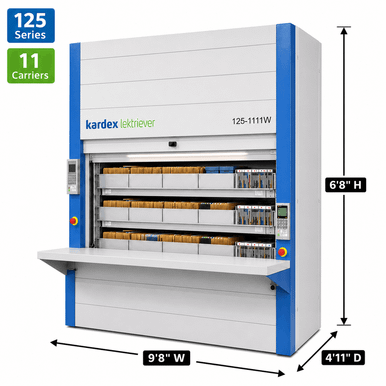 Kardex-Remstar Lektriever 125 Vertical Carousel Power File 9'8'' W x 4'11'' D x 6'8'' H - 11 Carrier Letter Legal Storage