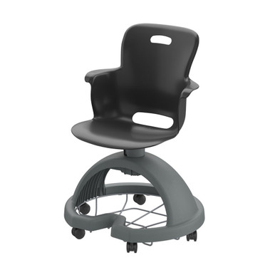 Ethos 18 Inch Storage Base Chair with Swivel Soft Plastic Seating Shell and Backpack Storage - Black SMS-05-V158-2ES1C0.8A