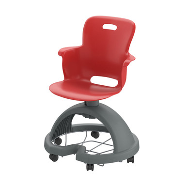 Ethos 18 Inch Storage Base Chair with Swivel Soft Plastic Seating Shell and Backpack Storage - Red SMS-05-V158-2ES1C0.8B