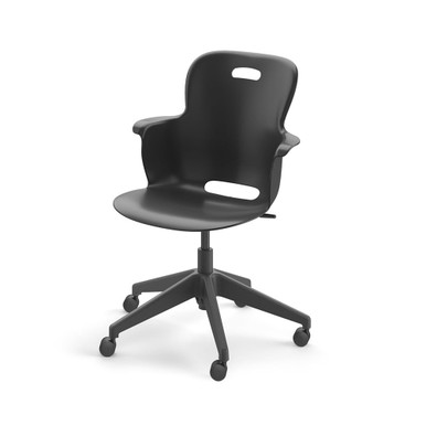 Ethos Five Star Base Chair with Swivel Seating Shell and Soft Wheel Casters - Black SMS-05-V158-2ES2CSW0.8A