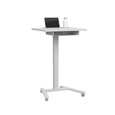 Fuzion 22 x 26 Sit to Stand Table with Height Adjustable Base, Grommet, Locking Casters - Fog/Fog SMS-06-V158-2FZPN7GQS.2226