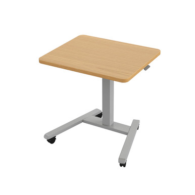 Fuzion 22 x 26 Sit to Stand Table with Height Adjustable Base and Locking Casters - Maple/Fog SMS-06-V158-2FZPN7.2226.PL.H.I.0