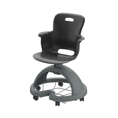 Ethos 18 Inch Storage Base Chair with Swivel Seating Shell and Backpack Storage - Black SMS-05-V158-2ES1CSW0.8A