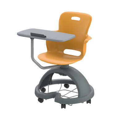 Ethos 18 Inch Storage Base Chair with Swivel Seating Shell and Right-Handed Tablet Work Surface - Orange SMS-05-V158-2ES1C3.8F