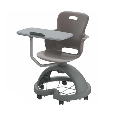 Ethos 18 Inch Storage Base Chair with Swivel Seating Shell and Right-Handed Tablet Work Surface - Storm SMS-05-V158-2ES1C3.8L