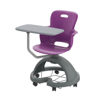 Ethos 18 Inch Storage Base Chair with Swivel Seating Shell and Articulating Work Surface - Purple SMS-05-V158-2ES1C1.8I