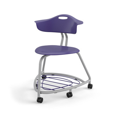 360 Chair with Back, Bookbag Rack, and Soft Wheel Casters - Navy SMS-05-V158-TS1CSW1.18PL.8J