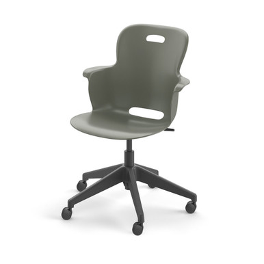 Ethos Five Star Base Chair with Swivel Soft Plastic Seating Shell and Hard Wheel Casters - Storm SMS-05-V158-2ES2C0.8L