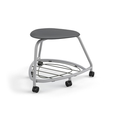 360 Backless Chair with Bookbag Rack and Hard Wheel Casters - Black SMS-05-V158-TS2CHW1.18PL.8A