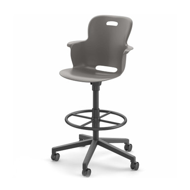Ethos Five Star Base Stool Height Chair with Swivel Seating Shell and Soft Wheel Casters - Storm SMS-05-V158-2ES4CSW0.8L