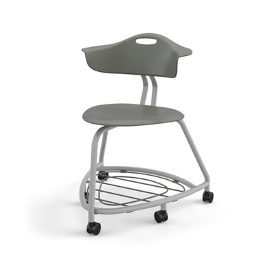 360 Chair with Back, Bookbag Rack, and Hard Wheel Casters - Storm SMS-05-V158-TS1CHW1.18PL.8L