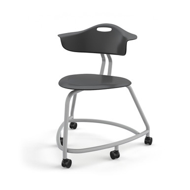360 Chair with Back and Hard Wheel Casters - Black SMS-05-V158-TS1CHW0.18PL.8A