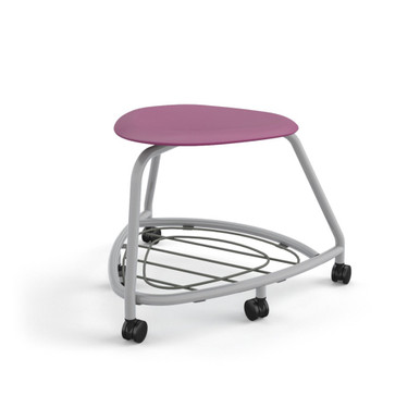 360 Backless Chair with Bookbag Rack and Hard Wheel Casters - Purple SMS-05-V158-TS2CHW1.18PL.8I