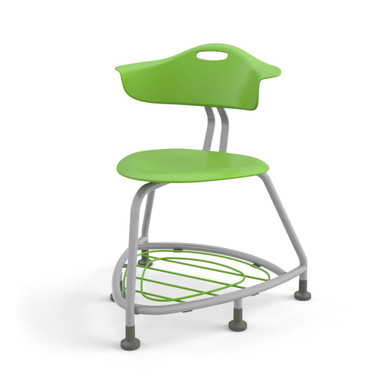 360 Chair with Back, Bookbag Rack, and Glides - Green Apple SMS-05-V158-TS1G1.18PL.8E